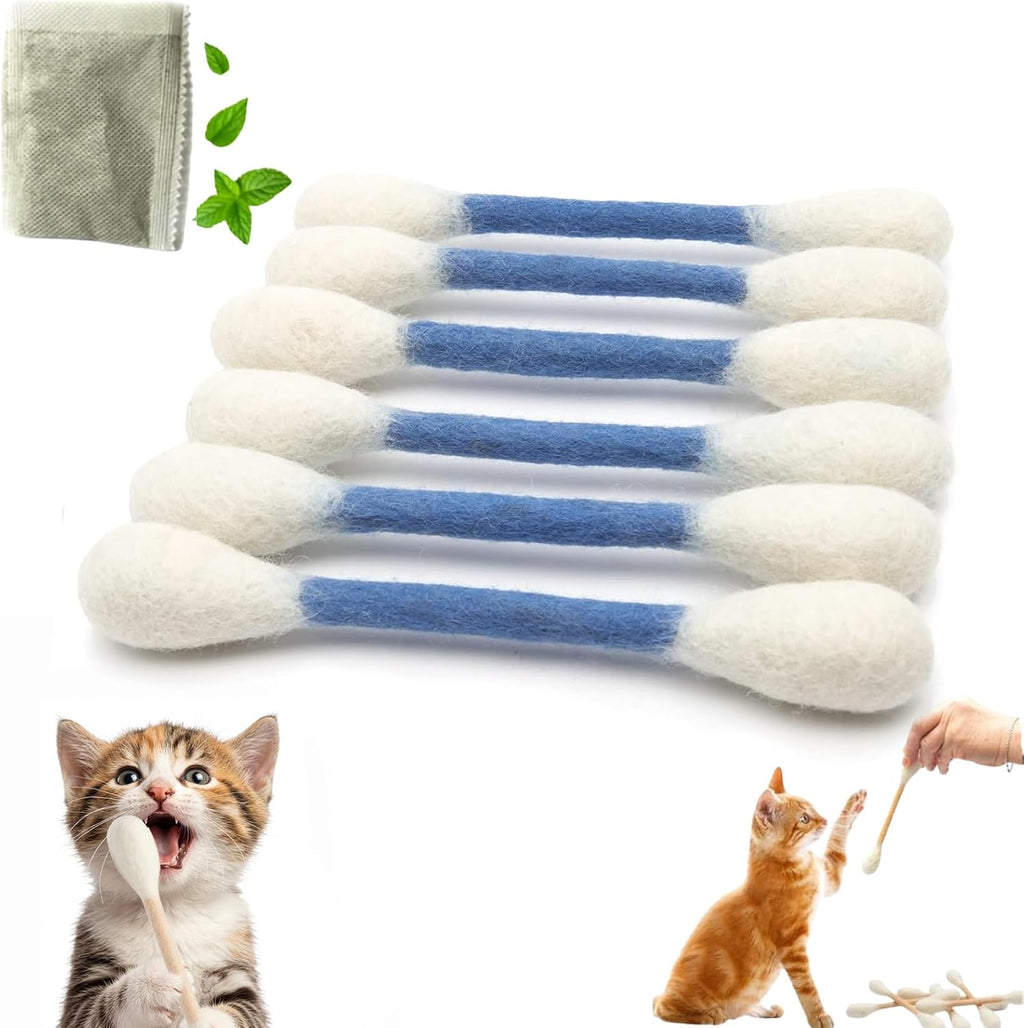 6 Pack Giant Cotton Swab Catnip Toys,Cat Q Tip Toy,Felt Interactive Kicker Chew Toys for Kittens & Indoor Cats, Soft Teething Toy with Organic Catnip, Eases Anxiety & Boredom, Cat Lover Gift (Orange) - Image 12