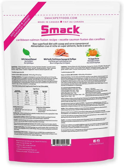 Raw dehydrated Caribbean Salmon Fusion dog food texture close up