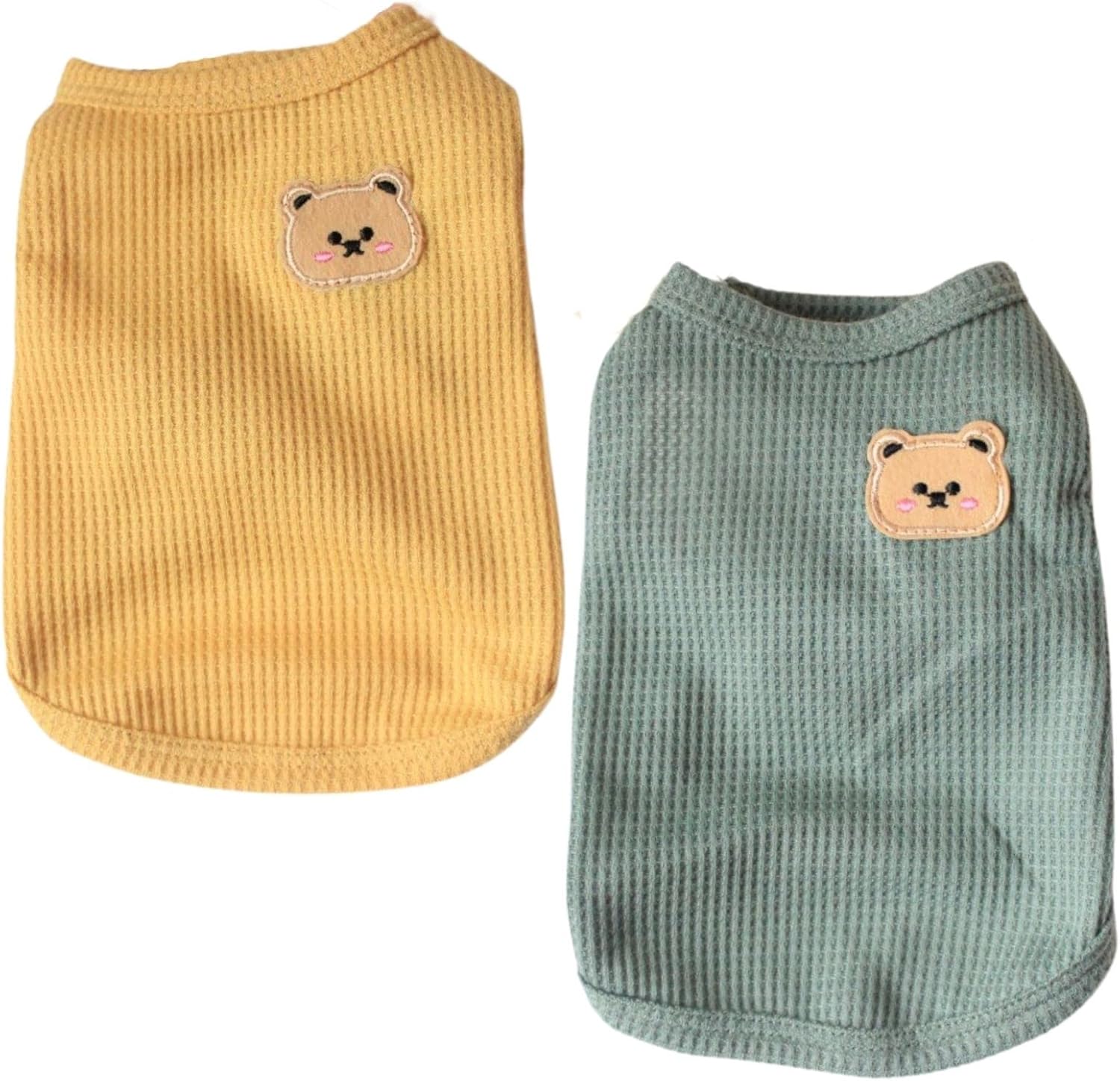 Cotton Dog Shirt Summer Lightweight Pet T-Shirts Soft Breathable Stretchy Cats Dogs Tee Shirt Sleeveless Vest Dog Apparel for Medium Small Dog Clothes 3PCS Yellow&Green&Pink - Image 11