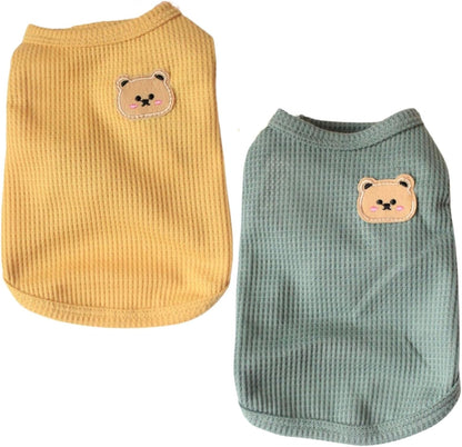 Cotton Dog Shirt Summer Lightweight Pet T-Shirts Soft Breathable Stretchy Cats Dogs Tee Shirt Sleeveless Vest Dog Apparel for Medium Small Dog Clothes 3PCS Yellow&Green&Pink - Image 11
