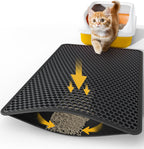 27" x 19" Cat Litter Mat - Ultra-Large Litter Box Mat with Double Layers, Urine-Proof and Non-Slip Litter Trapping Mat, Easy to Clean Kitty Litter Mats for Floor, Scatter Control, Grey - Image 12