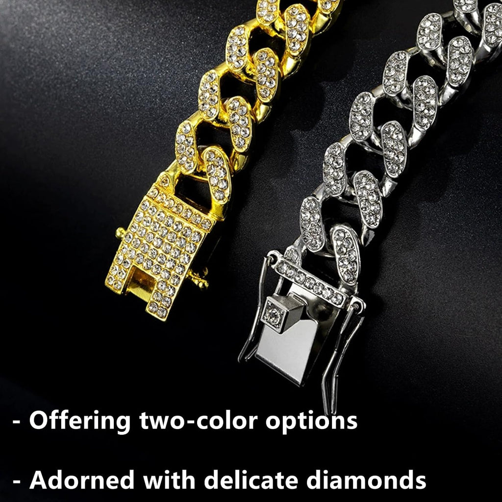 DKJEkdje kitten metallic jewelry chain displaying the extensive cubic zirconia studding alignment