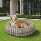 BALANCE Luxury Donut Dog Bed, 30 Inches Round Dog Bed Medium Size Dogs Washable, Orthopedic Calming Dogs Bed for Pets with Anti-Slip Bottom, Oatmeal - Image 1