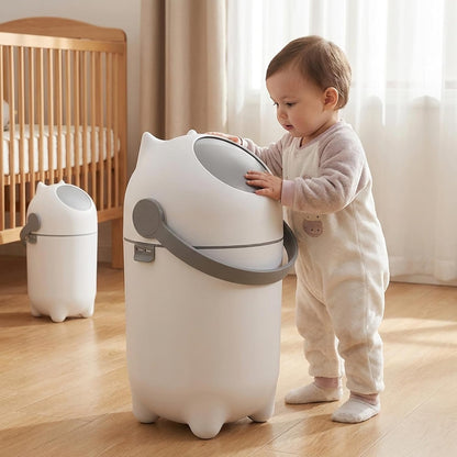Grebest Diaper Pail white odor-blocking bin front view