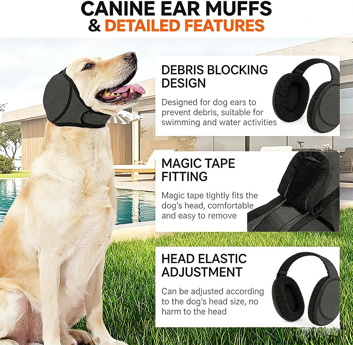 Adjustable dog calming hoodie with hook and loop fasteners close up