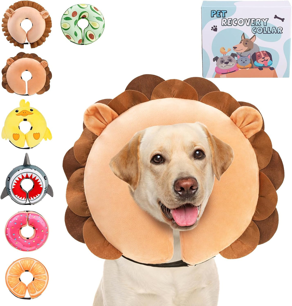 KOOLTAIL Inflatable Dog Cone Collar, Soft Donut E Collar for Dogs After Surgery to Stop Licking Enhanced Alternative, Blow Up Pet Neck Pillow Recovery Adjustable Cone for Dog Cat, Lion XL - Image 9
