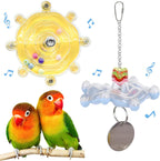 Bird Toys for Parakeets, Colorful Parakeet Toys Wheel, Interactive Spinner Rattle Parrot Toy, Cockatiel Toy for Bird Cage, Chewing Exercise for Conure, Budgies Enrichment Toys (1pc, Rondom Color) - Image 10