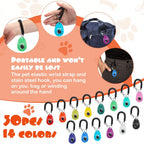 Hand holding a blue puppy training clicker demonstrating correct button operation