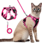 rabbitgoo Cat Harness and Leash Set, Escape Proof Soft Adjustable Vest Harnesses for Outdoor Walking, Easy Control Breathable Kitten Jacket with Reflective Strips, Pink & Purple, X-Small - Image 11