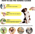 BONSO puppy behavioral training clicker with durable rust proof metal hook attached.