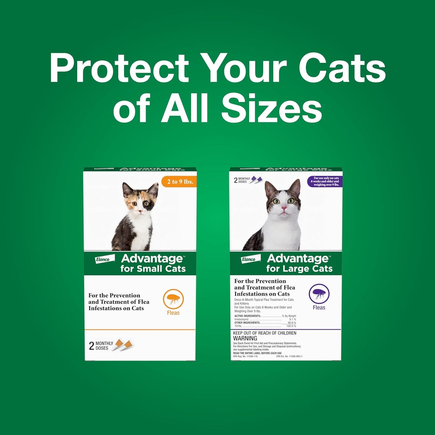 Fragrance free topical flea treatment for domestic small cats