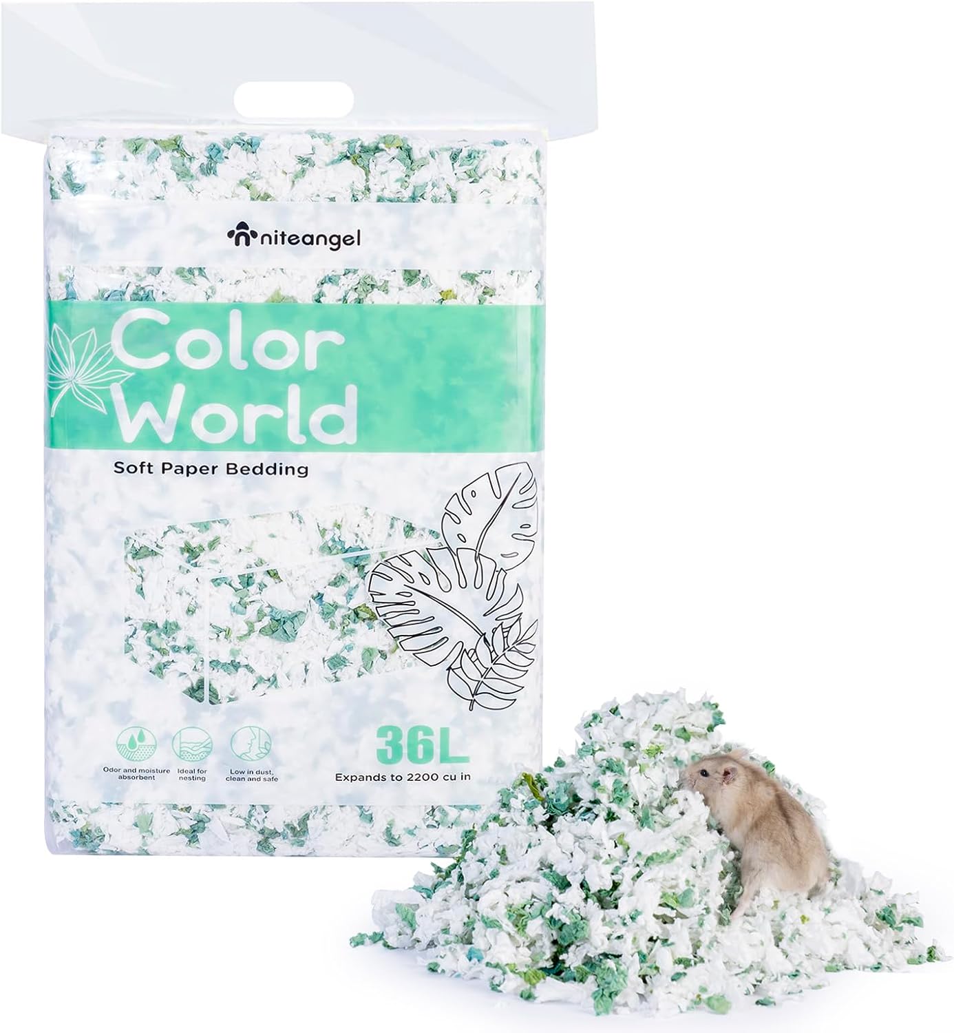 Niteangel Aspen Shaving Hamster Beddings for Syrian Dwarf Hamster Gerbil Mice Degu Rat Rabbit Bunny Guinea Pig Chinchilla Hedgehog or Other Small Pets (65L - Mini) - Image 12
