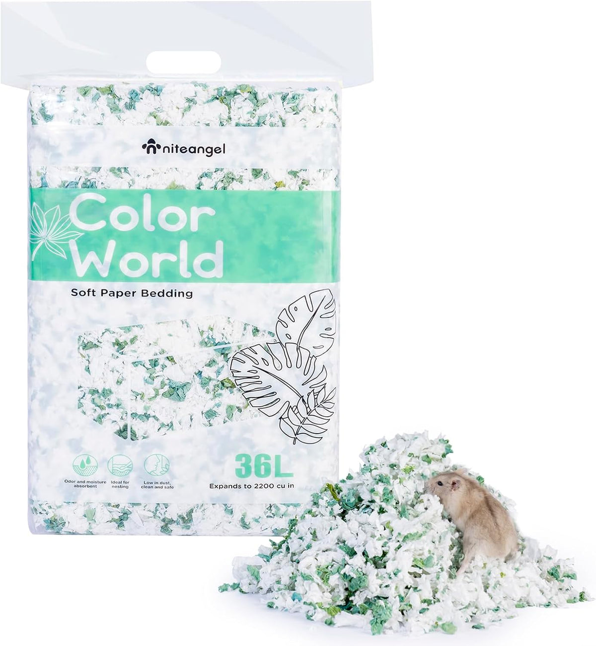 Niteangel Aspen Shaving Hamster Beddings for Syrian Dwarf Hamster Gerbil Mice Degu Rat Rabbit Bunny Guinea Pig Chinchilla Hedgehog or Other Small Pets (65L - Mini) - Image 12