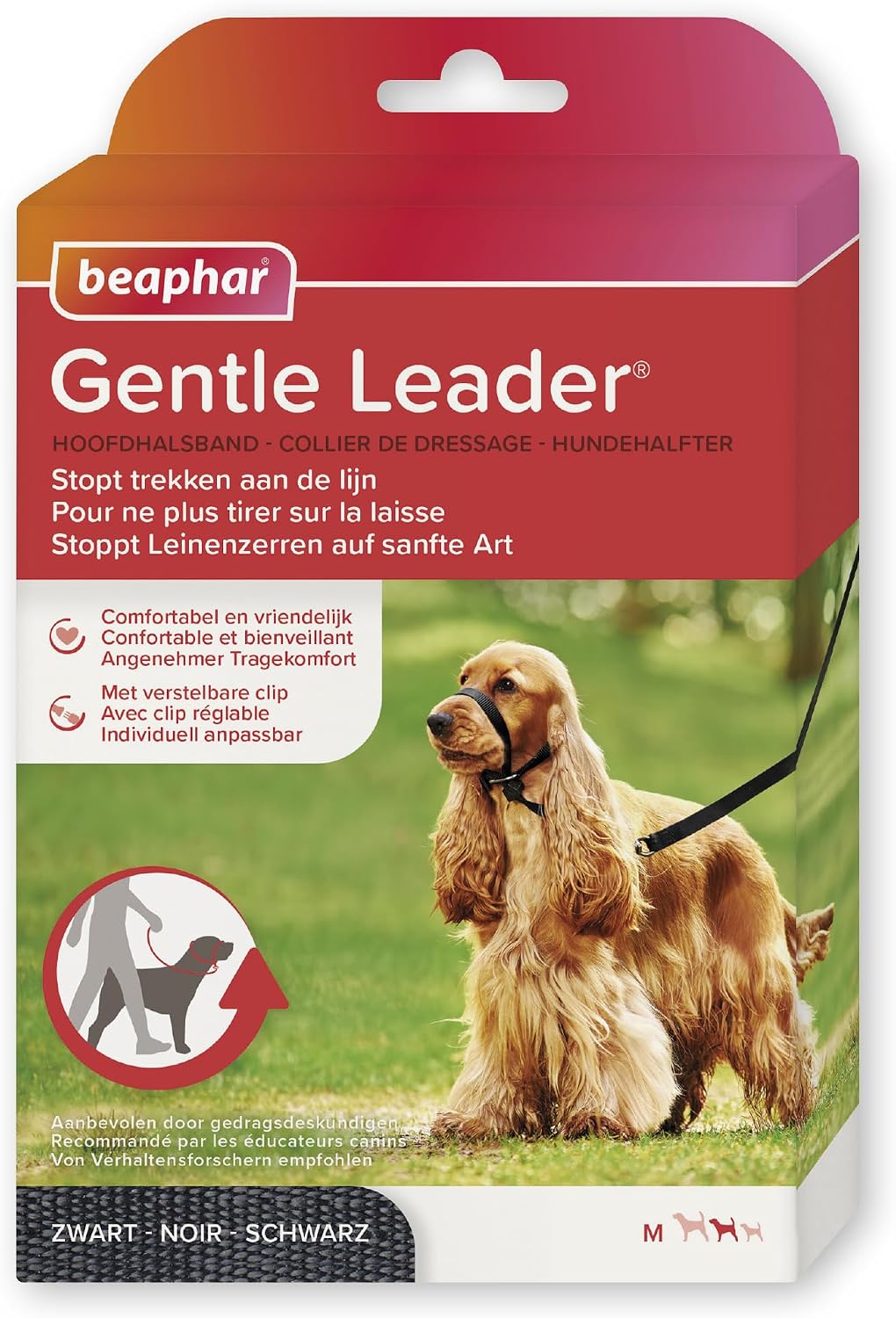 Beaphar Gentle Leader dog head collar black medium front view