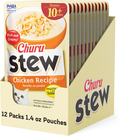 INABA Churu Stew for Cats, Side Dish Pouch with Vitamin E, 1.4 Ounces per Pouch, 12 Pouches, Chicken & Seafood Variety - Image 11