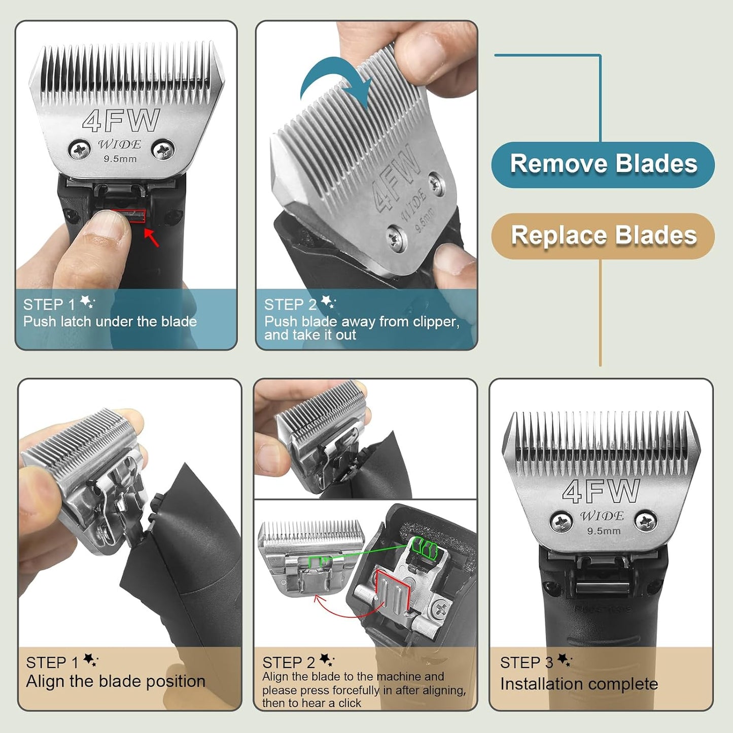 A5 system compatible YAZIYIR wide pet blade showing the dual material heat resistant design