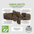 USA imported natural calming supplements for dogs close up of chews