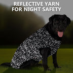 KYEESE premium winter dog clothes material texture and stretchy turtleneck detail.