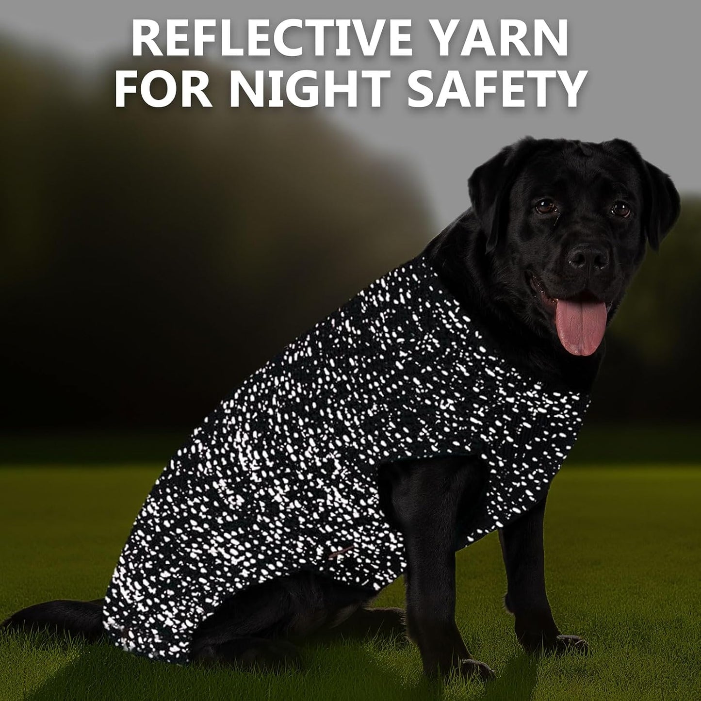KYEESE premium winter dog clothes material texture and stretchy turtleneck detail.