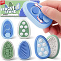 Small Fish Fidget Stone four pack front view showing blue green and white sensory tools for adult anxiety relief.
