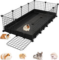 Small Animal Playpen with Waterproof Mat,Guinea Pig Cages,49.2x24.6x12.2inch C&C Cage for Hamster,Bunny,Hedgehog,Chinchilla,Ferret,Indoor Outdoor Portable Metal Wire Yard Fence,Metal Pet Panels-12pcs - Image 1
