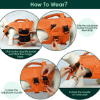 Kuoser high visibility reflective dog safety vest back view