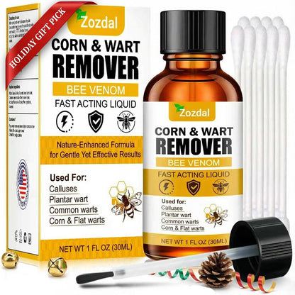 Zozdal Bee Venom Skin Wart Remover bottle and packaging front view for wart treatment.