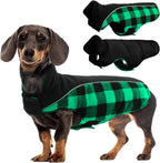 Kuoser Dog Winter Coat, Reversible Waterproof Dog Jacket with Reflective Strip, Warm Dogs Fleece Vest Adjustable Doggy Cold Weather Clothes Plaid Christmas Outfit Pet Apparel for Small Dogs, Black XS - Image 10