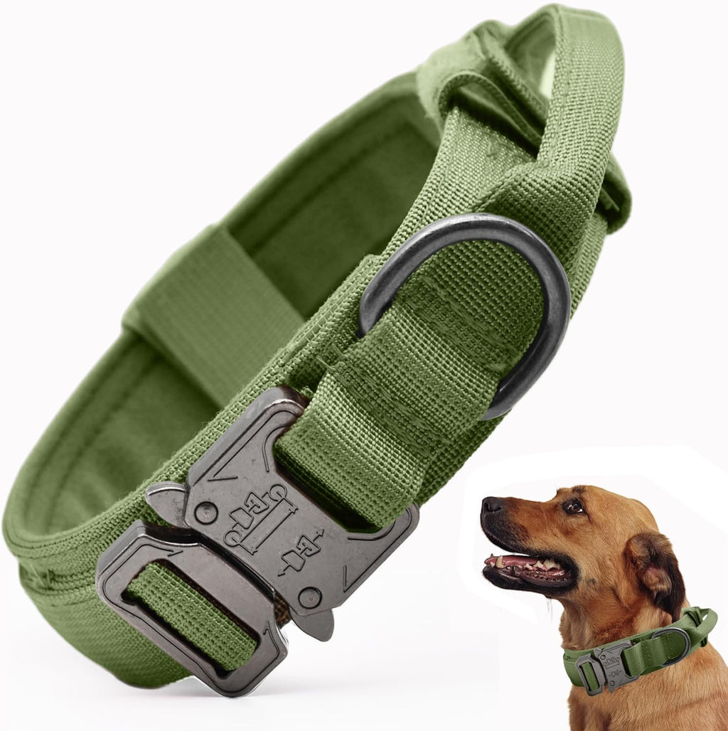 Tactical Dog Collar, Adjustable Military Training Nylon Dog Collar with Control Handle and Heavy Quick-Release Metal Buckle for Small Medium Large Dogs, Black L - Image 13