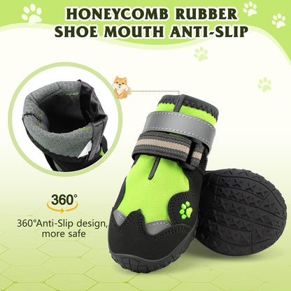 Fishoaky waterproof dog boots with anti slip soles