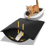 Cat Litter Trapping Mat, 24"x18" Universal Fit Litter Box Floor Mat, Hexagon Grids & Anti-Leak Base, Machine Washable, Non-Slip Kitty Mat for Most Homes, Gray - Image 12