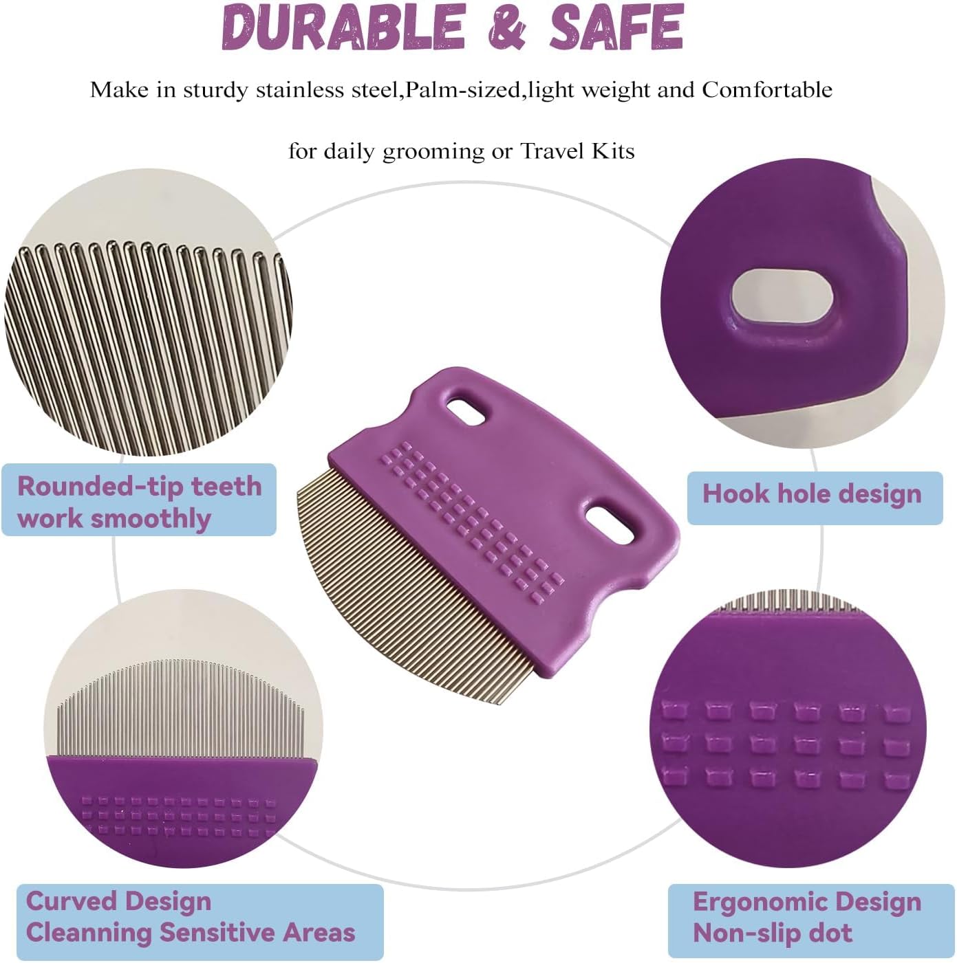 Pet grooming kit with ergonomic handle for eye cleaning