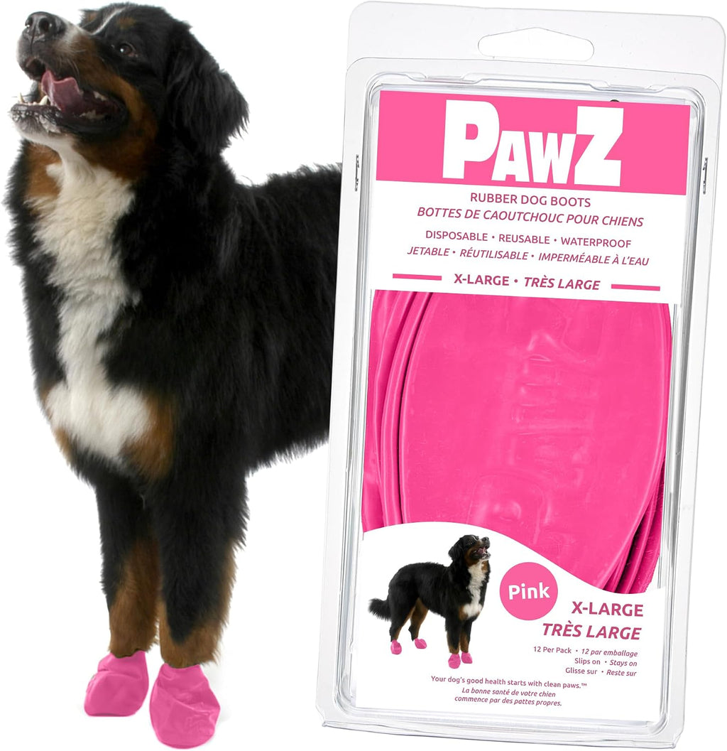 PawZ Rubber Dog Boots for Small Paws - All-Weather Waterproof Dog Shoes, Anti-Slip Traction for Rain, Snow, Mud & Hot Pavement - Pull-On Dog Booties, Black - Small (2"-2.5") - Pack of 12 - Image 9