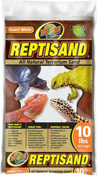 Zoo Med ReptiSand Desert White quartz terrarium substrate package details