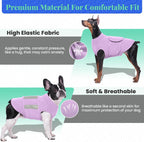 MIGOHI dog comfort anxiety vest in light purple color shown on a small dog