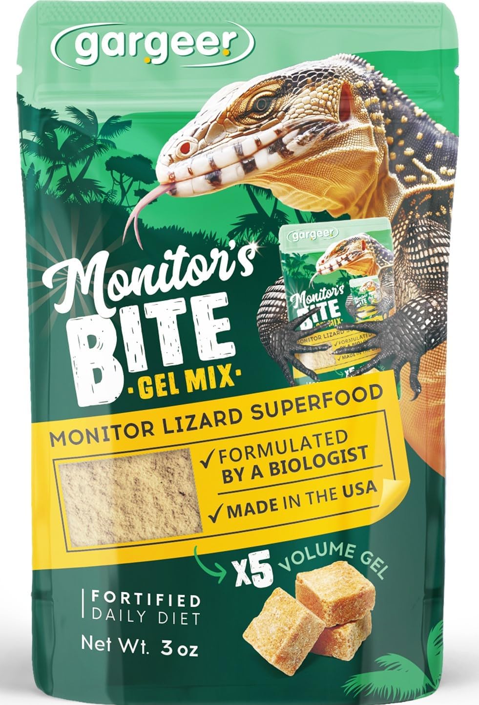 Gargeer 3oz Bearded Dragon Food. Complete Gel Diet for Both Juveniles and Adults. Proudly Made in the USA, Using Premium Ingredients, Fortified Gourmet Formula. Enjoy! - Image 12