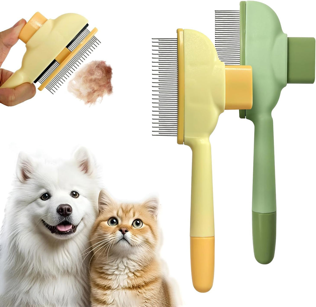 Triharyar cat hair brush and dog brush set front view for pet grooming