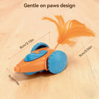 Intelligent reverse function cat mouse toy navigating out from under home furniture.