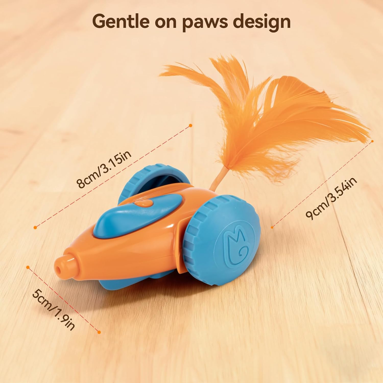Intelligent reverse function cat mouse toy navigating out from under home furniture.