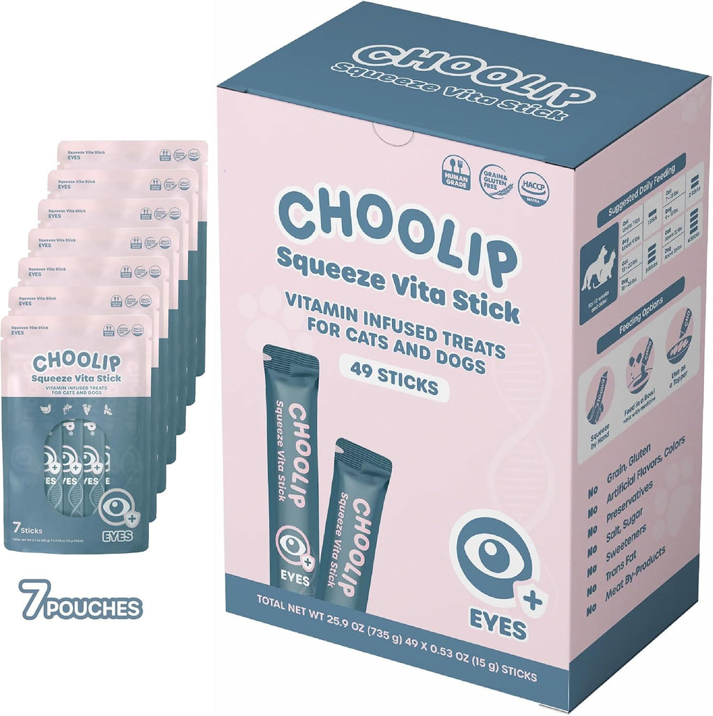Choolip Squeeze Vita Stick Lickable Cat and Dog Treats - 49-Count Variety Pack with Multivitamins, Soft Squeezable Paste for All Life Stages, Supporting Overall Health - Box with 7 Pouches - Image 11