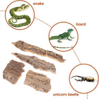 Natural wood background decoration pieces ideal for snake and tarantula enclosures.