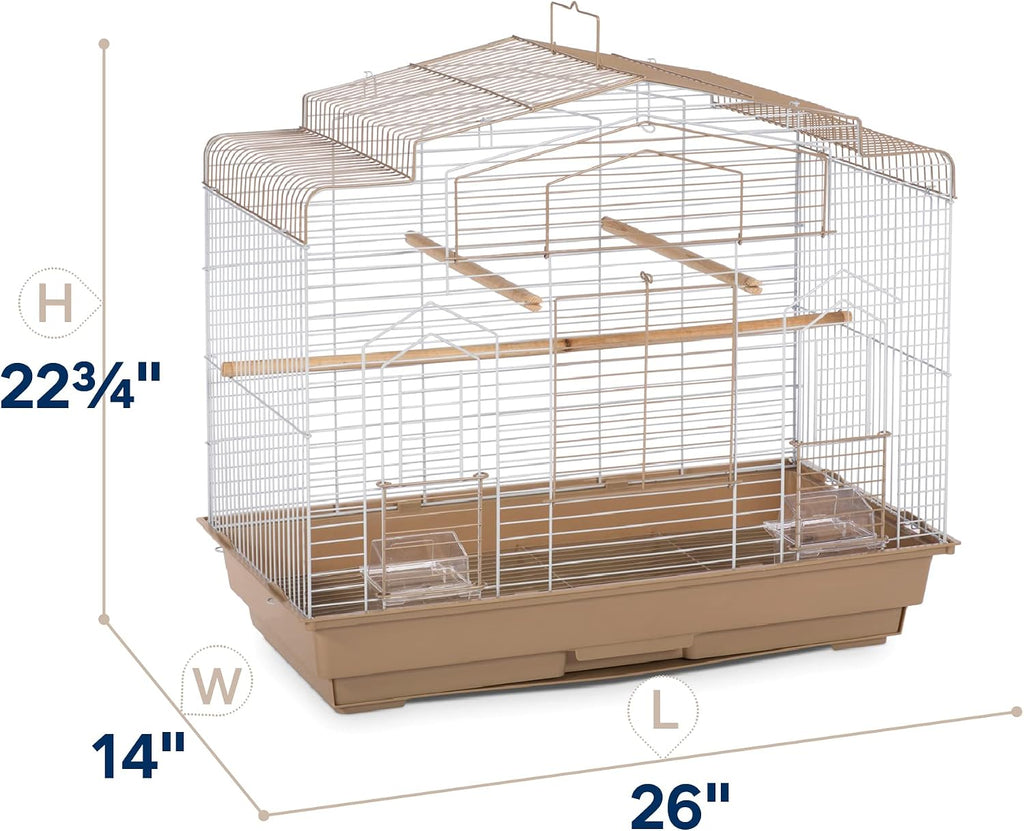 Prevue Pet Products Barn Style Bird Cage - Brown & White - Image 3