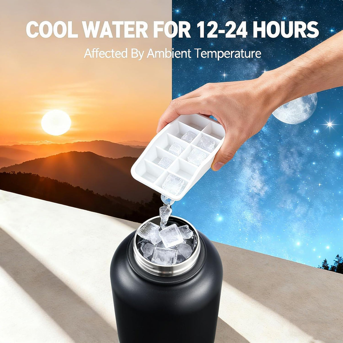 Stainless steel double walled dog travel flask showing leakproof lid close up