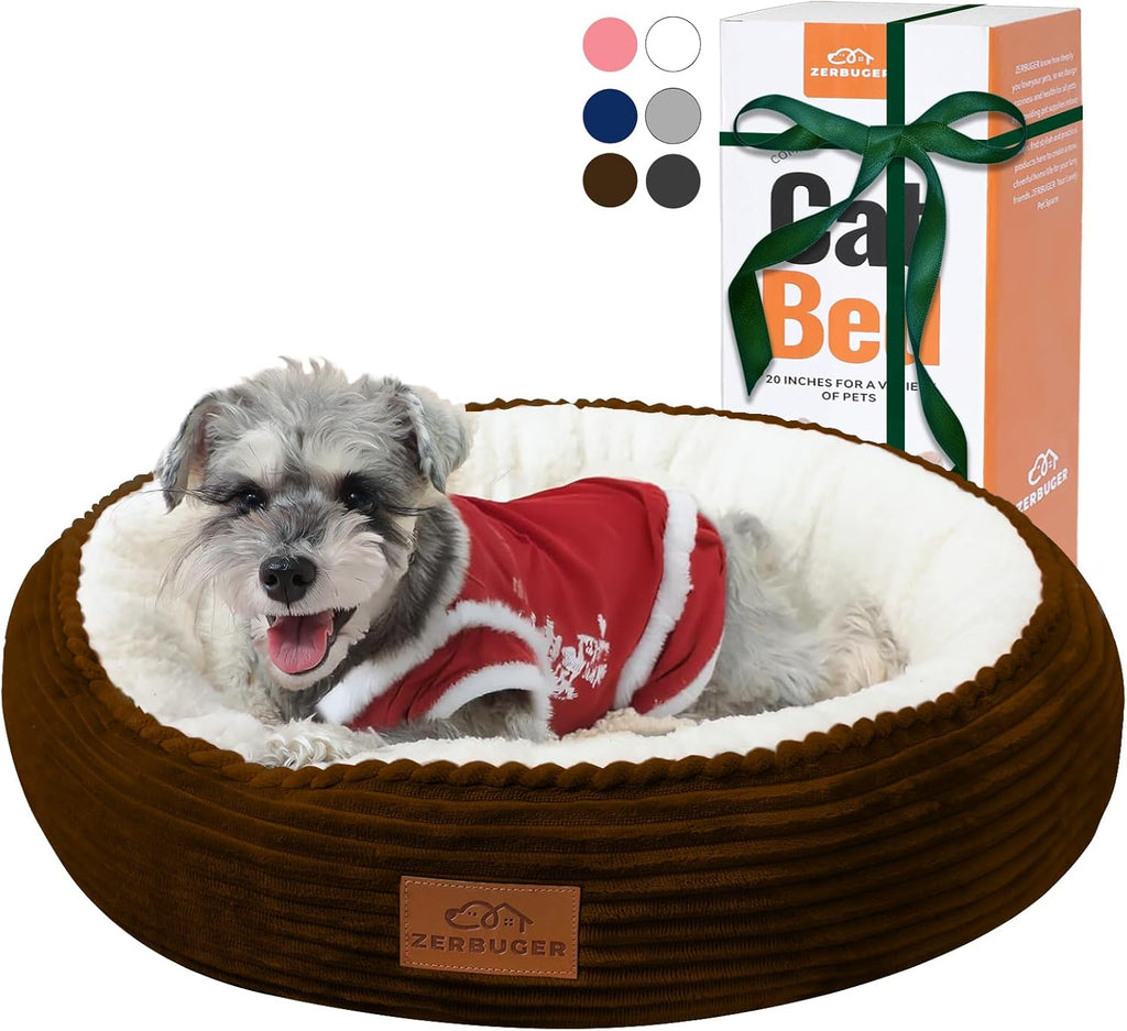 Zerbuger 20in Washable Cat Beds for Indoor Cats - Round Donut Pet Bed for Cats, Small Dogs, Puppy, Kitten - Anti-Slip Bottom, Calming Bed Gift - Pink - Image 12