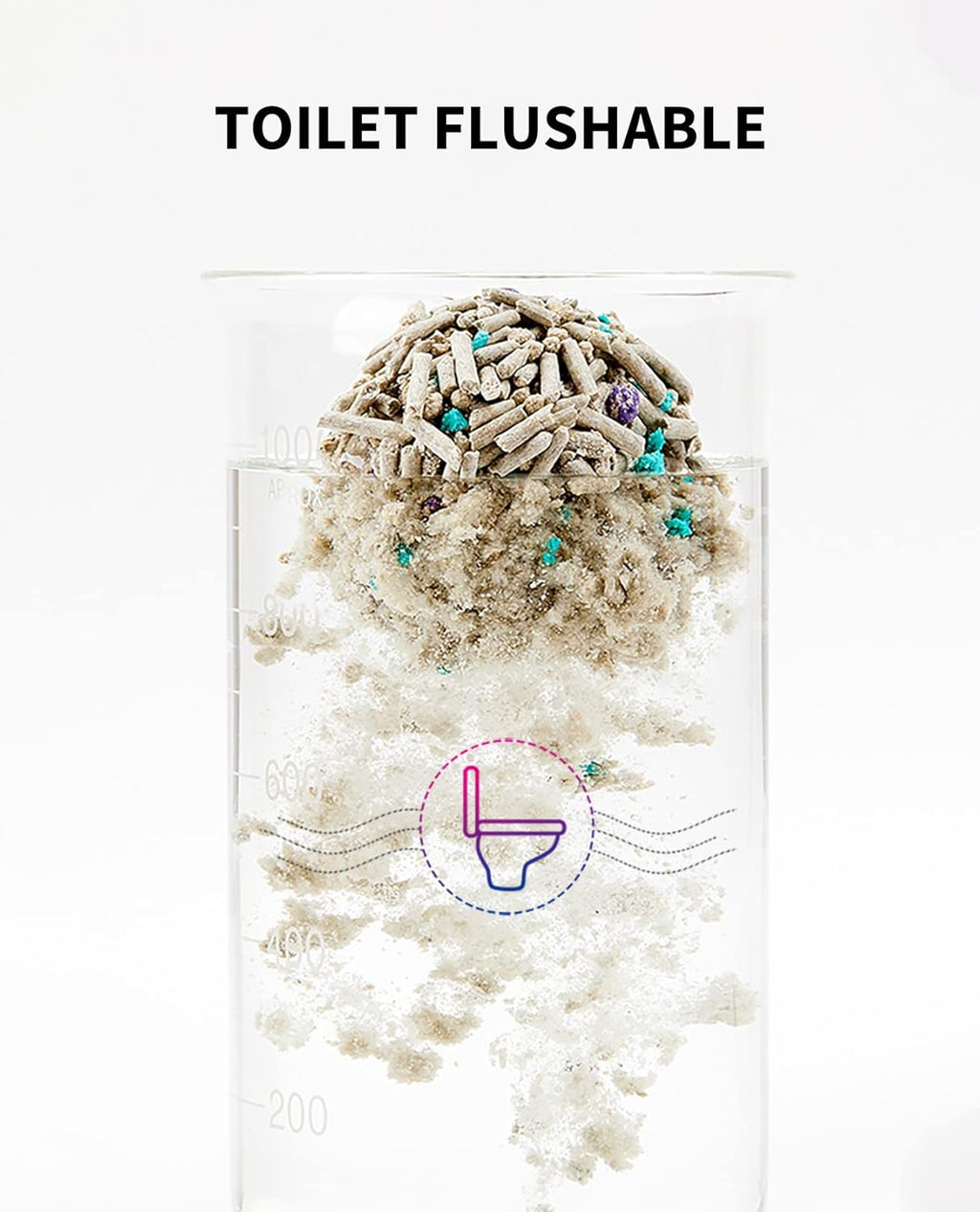 Petkit cat litter flushability instruction graphic