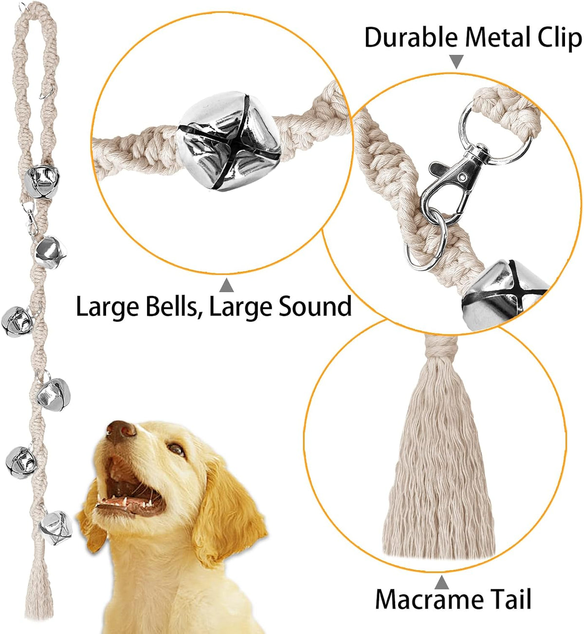 Handmade dog training bells for puppy housebreaking