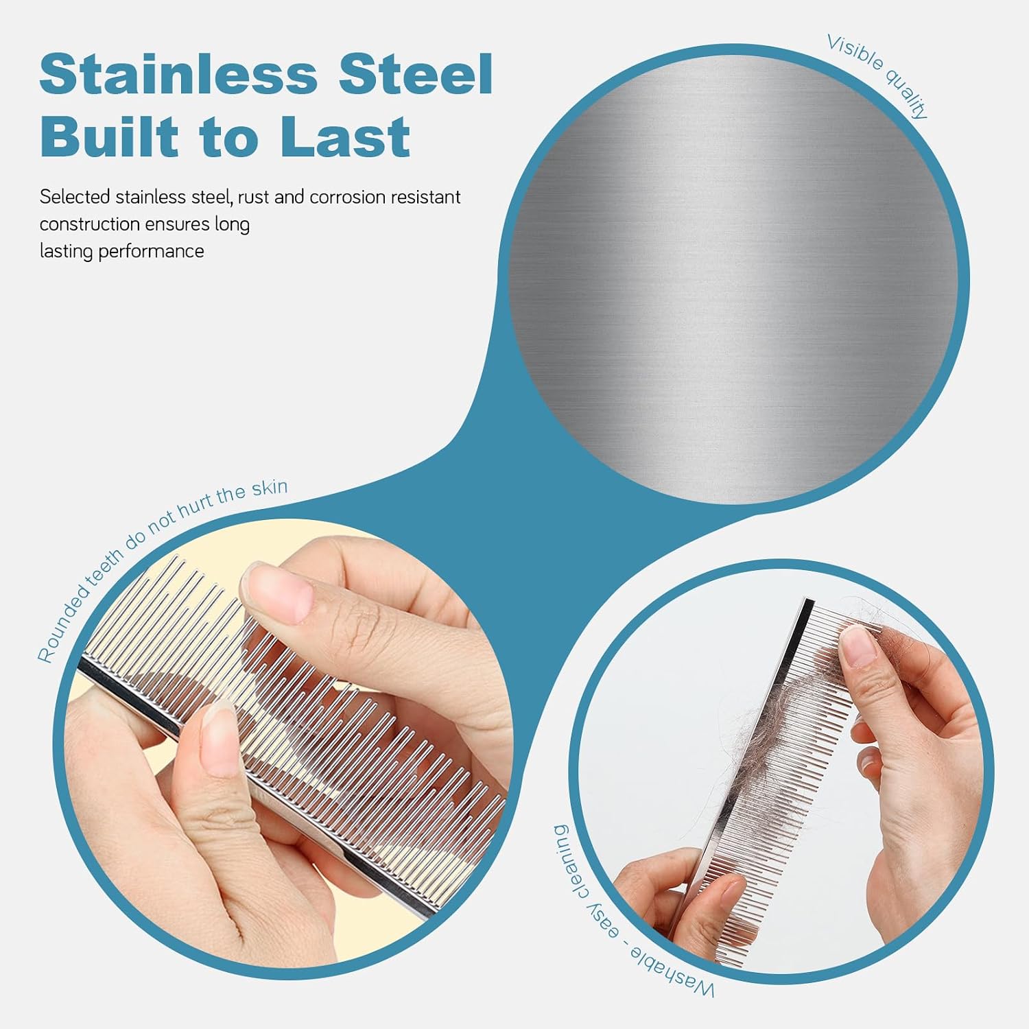 Pricexes 6 inches stainless steel pet comb packaging