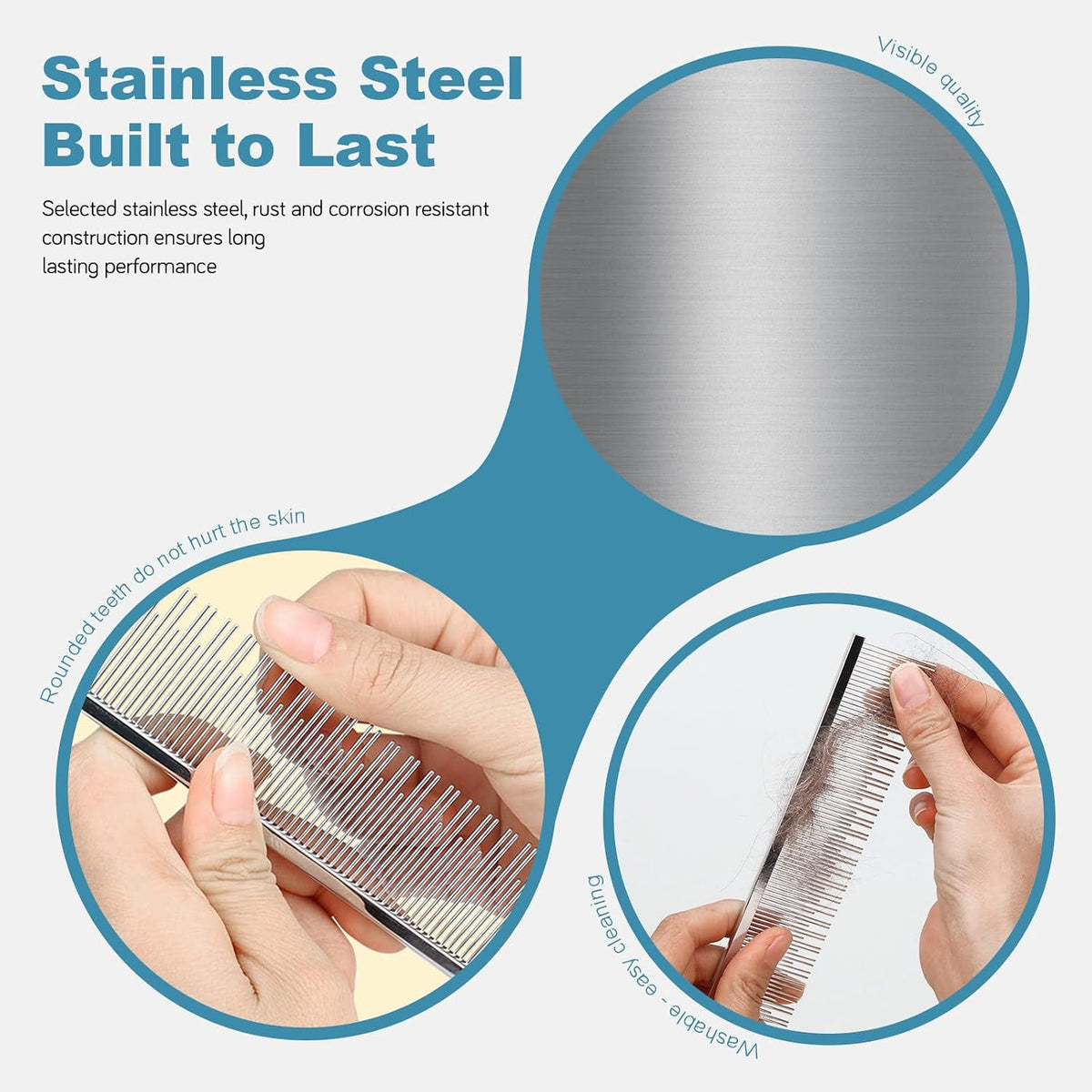 Pricexes 6 inches stainless steel pet comb packaging