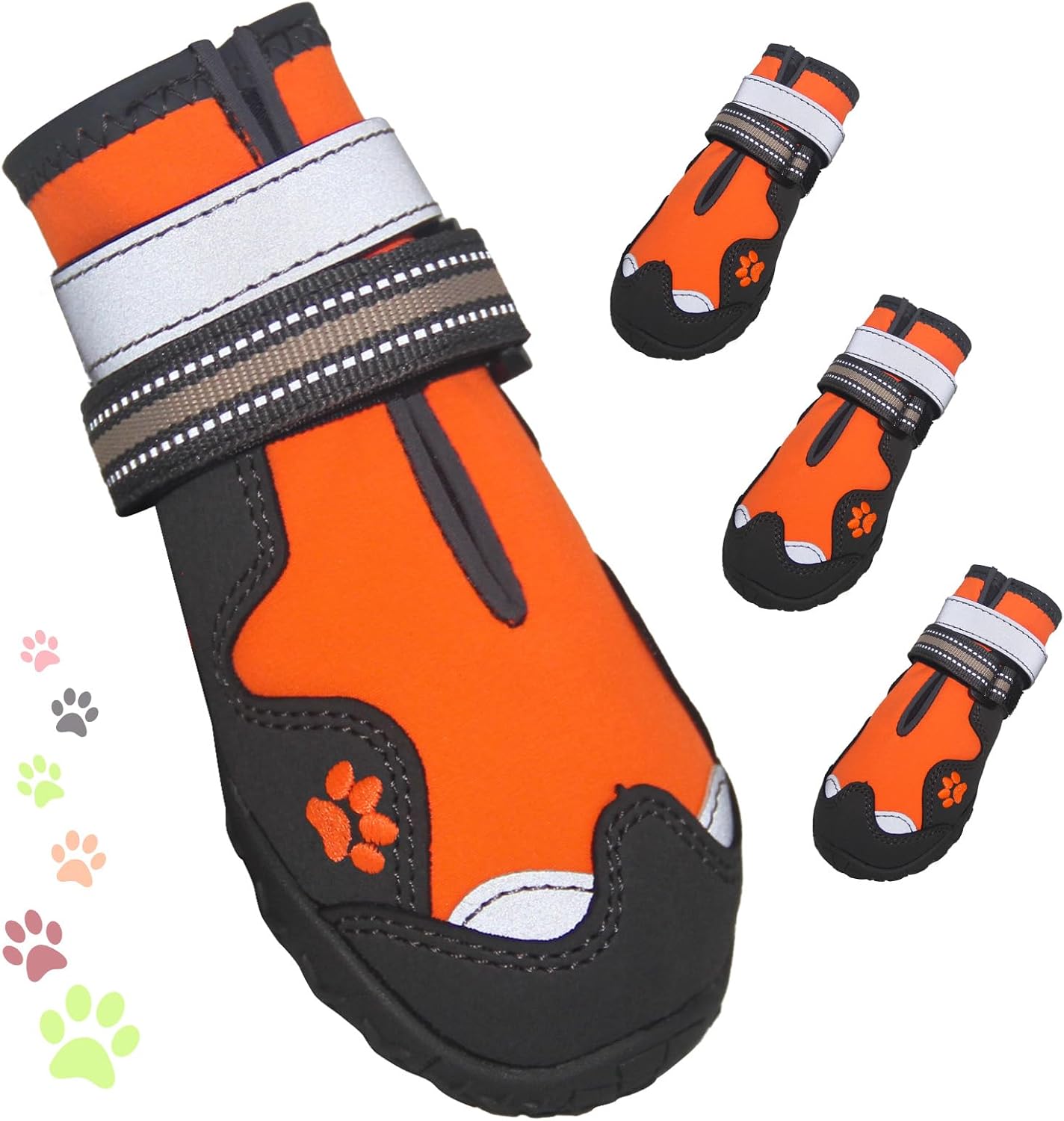 Dog Shoes for Large Dogs, 360 degreesAnti Slip Medium Dog Boots & Paw Protectors Winter Snowy, Waterproof 4Pcs Dog Booties with Reflective Strips (Size 2: 1.77''x2.3''(W*L), Green) - Image 11