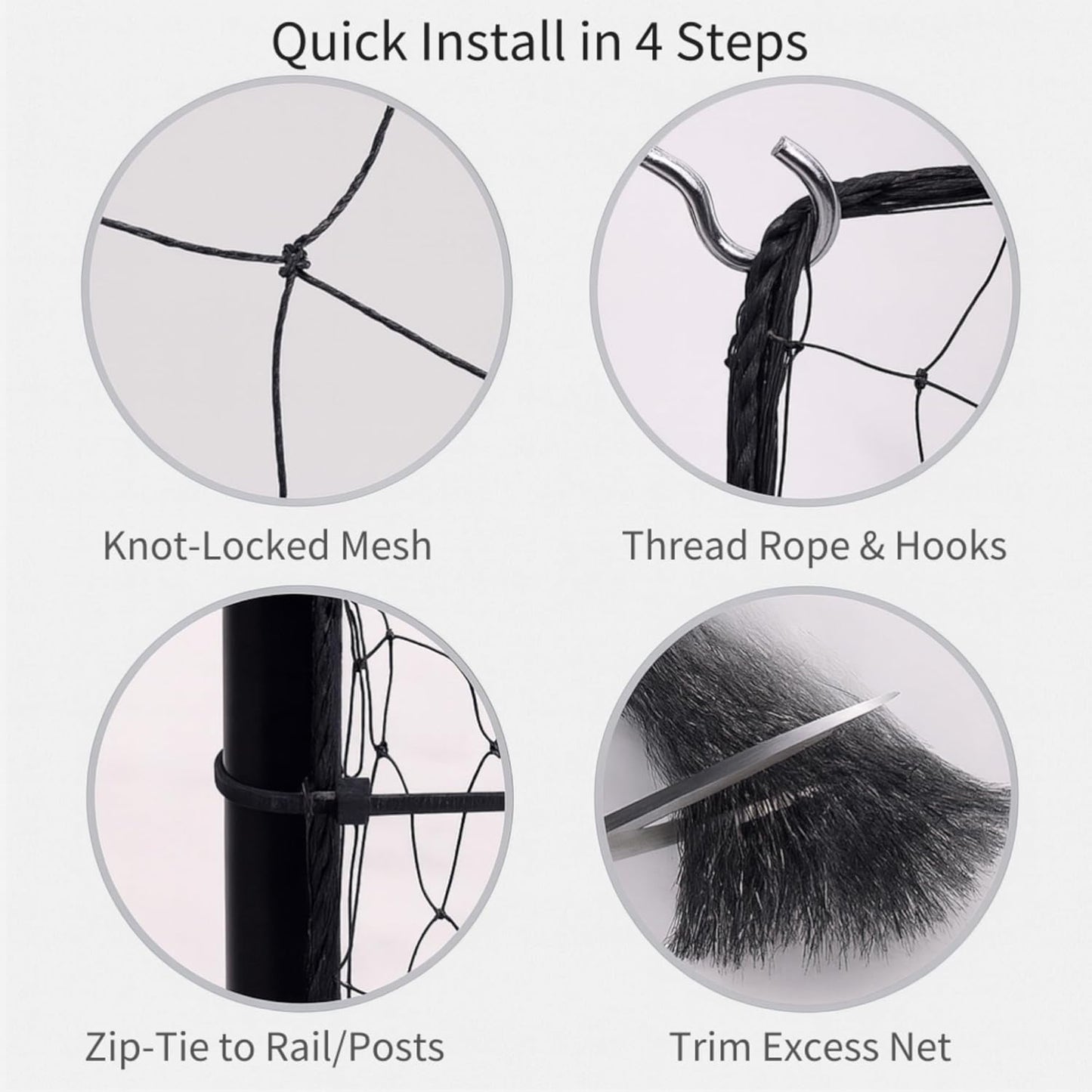 Cut to fit nylon balcony screen for pets